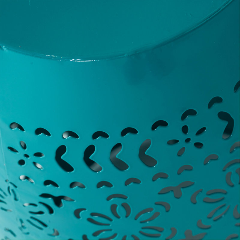Table d'appoint d'extérieur 12, H 18 po x l 12,25 po x P 12,25 po, Teal / Does Not Apply