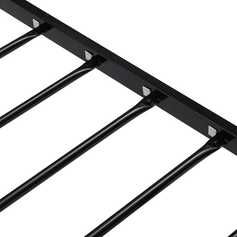 Structure de lit simple en métal -, choix de chambre silencieuse, noir moderne, ajout solide,