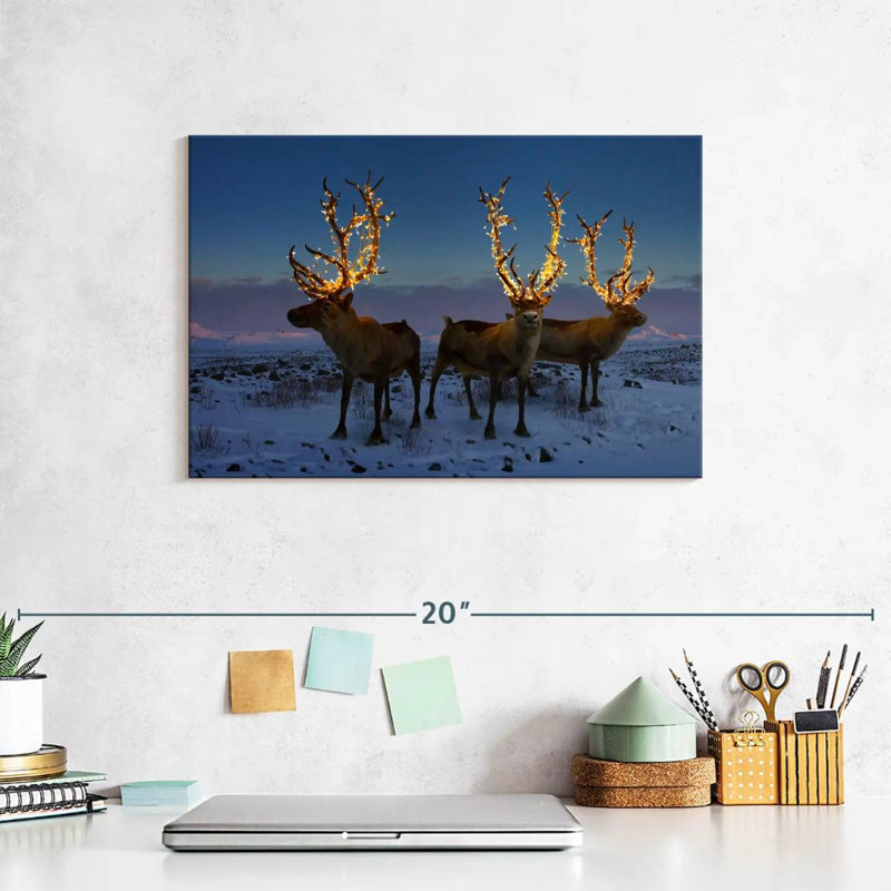 Brampt Illuminated Reindeers, 8" H x 12" W