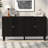 Four-Door Sideboard with Wavy Pattern Doors, Cylindrical Legs, and Sleek Metal Handles-425742556