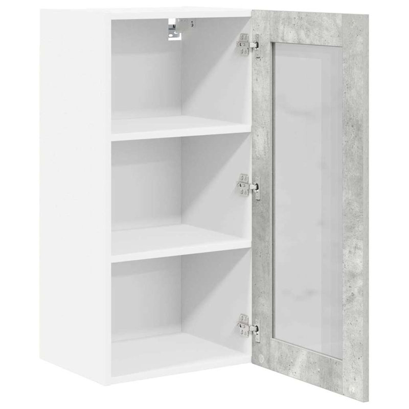 Vidaxl Hanging Cabinet With Storage Riga Grey Sonoma 60 X 31 X 80 Cm, 80cm H x 40cm W x 31cm D, Concrete Grey