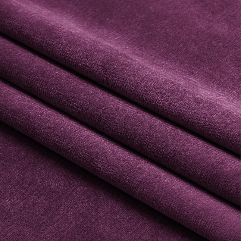 Aleria Velvet Room Darkening Curtain Pair, 52" W x 108" L, Purple