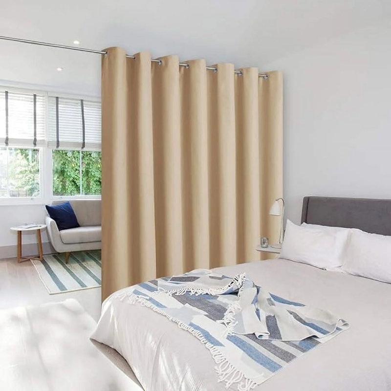 Room Divider Curtains Blackout Privacy Grommet Curtain for Bedroom Patio Sliding Door, 1 Panel, Biscotti Beige