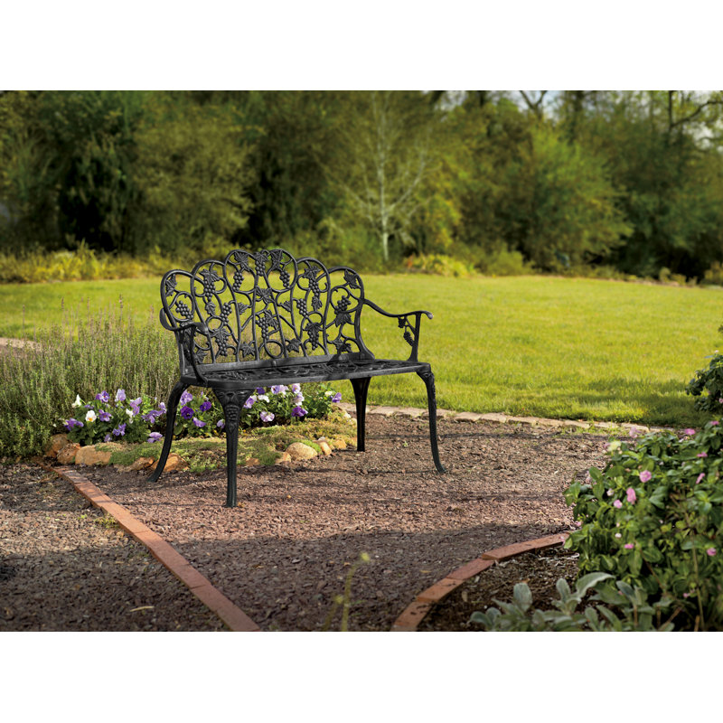 Banc de jardin en aluminium Grapevine, Noir
