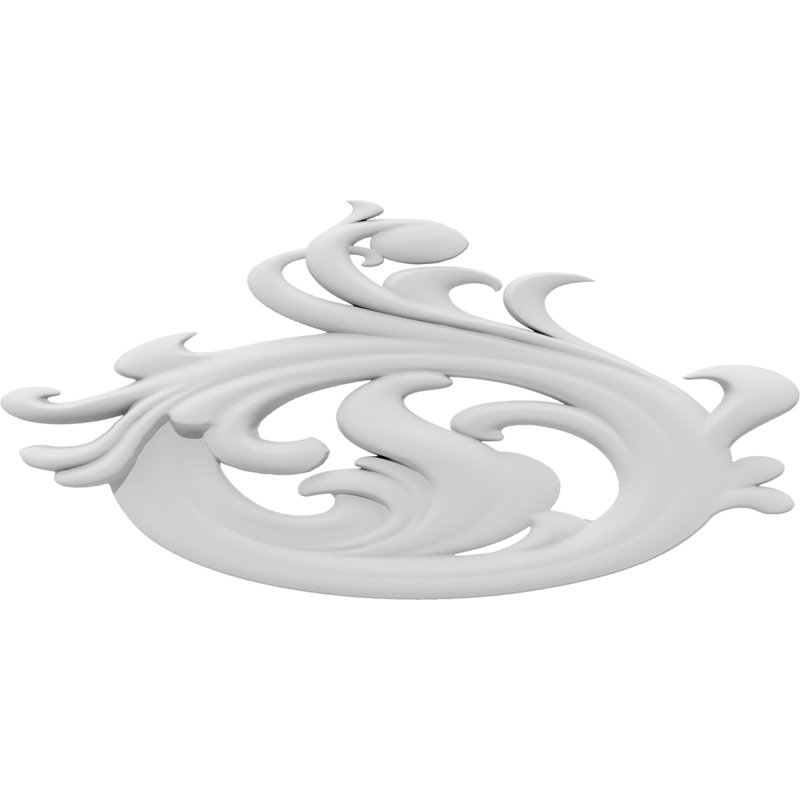 Applique Fayette Rosette, H 2 po x l 4 po x P 0,38 po, Droite