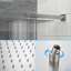 Système de douche mural double en nickel brossé de 12 pouces, - Brûleur avec soupape, pluviale et à main avec nettoyage facile, finition équilibrée, pour une utilisation pratique
