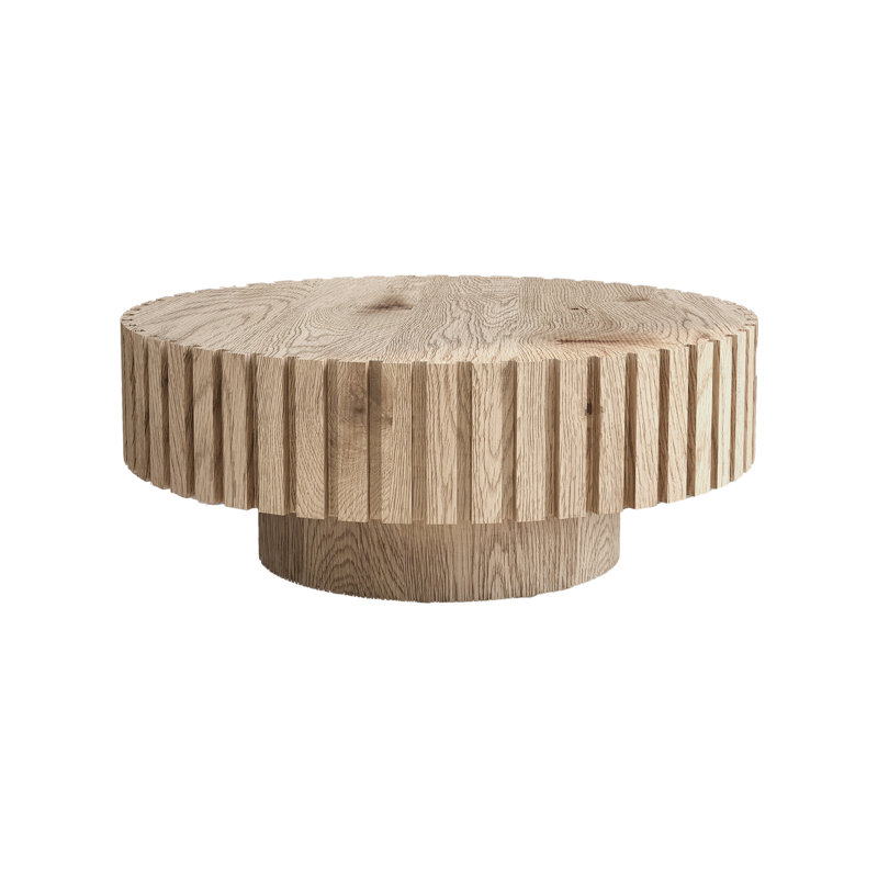 Table basse de 31,4 po, texture de bois naturel, rehaussant la chaleur de l'espace, aspect facile à installer, multifonctionnel et fiable