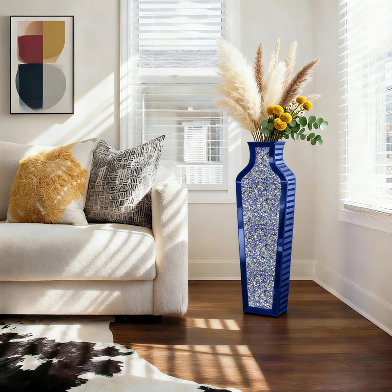 Vase de plancher en verre DeGrailly, Bleu