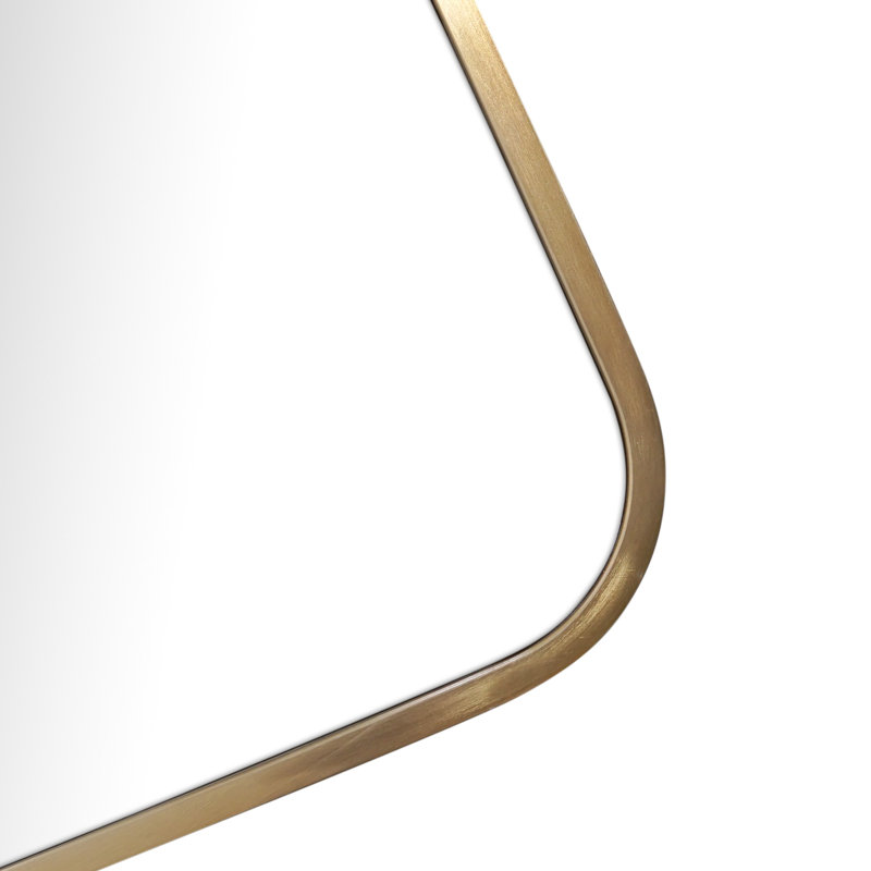 Trinity 22 in. x 48 in. Square Radius Mirror, Satin Brass
