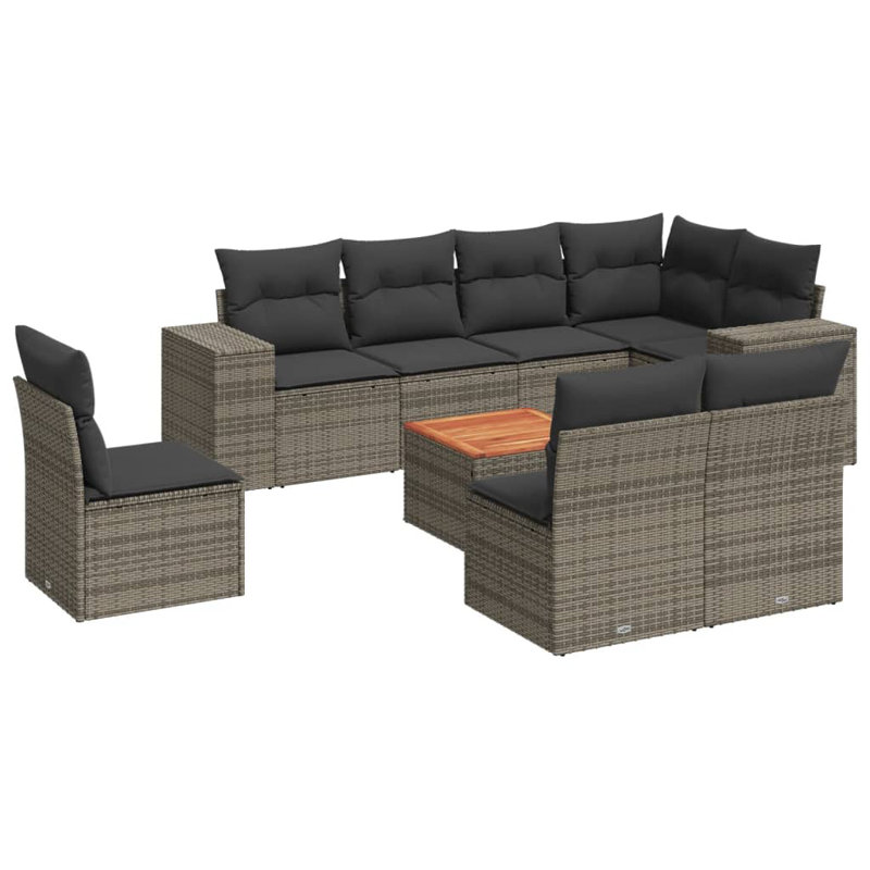 Vidaxl Garden Sofa Set Grey, Dark Grey