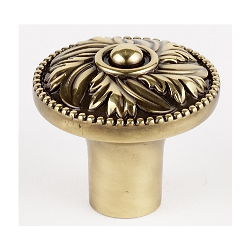 Poignée champignon hickory, Antique poli, H 1,25 po x l 1,25 po x P 1,25 po