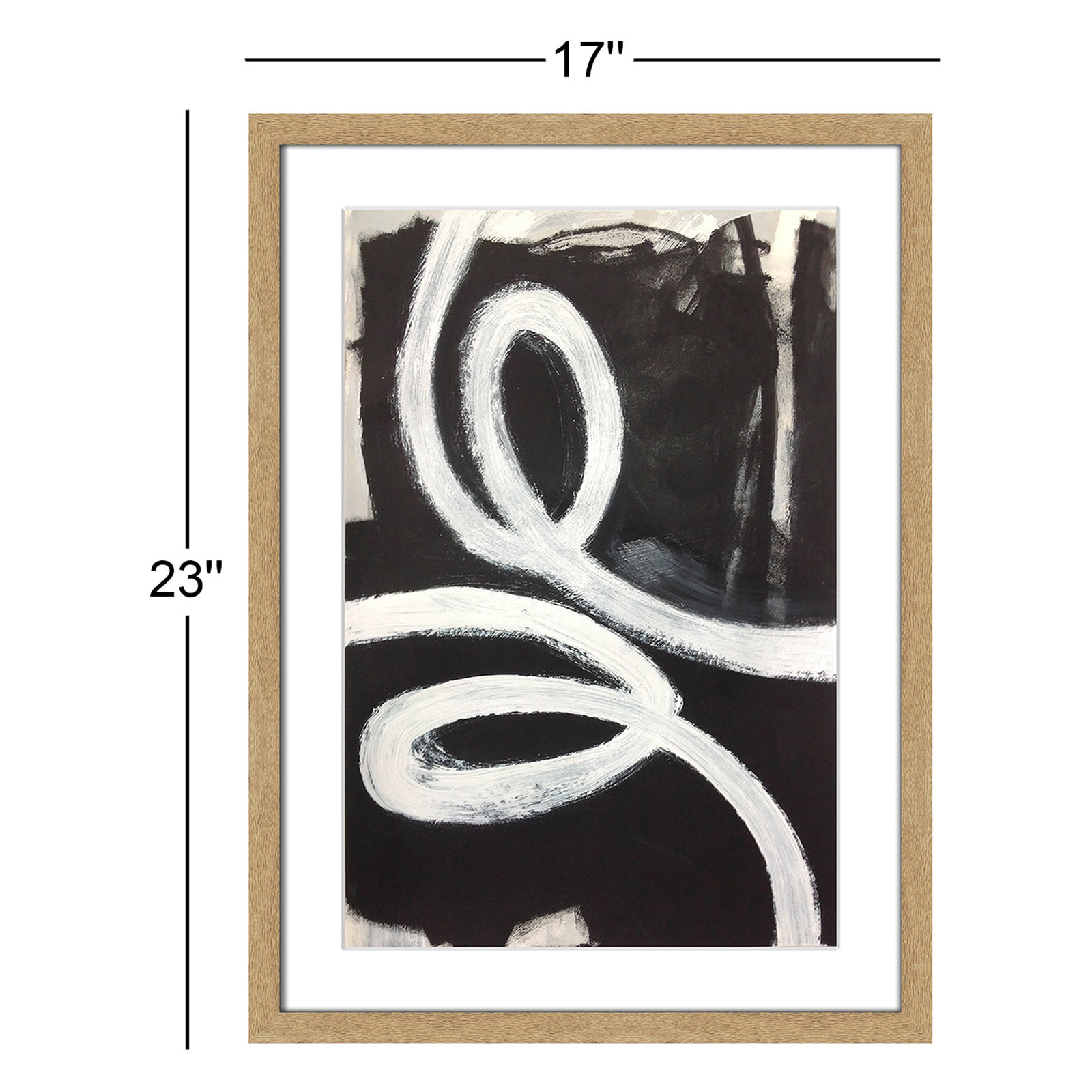 Swirly Swirls I by Casa Fine Arts, 23" H x 17" W x 0" D, Natural Woodgrain Picture Framed