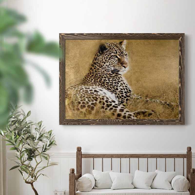 Tall Grass Gold - Photographie de cadre photo sur toile, H 31,5 po x l 23,5 po x P 1,5 po, Noyer