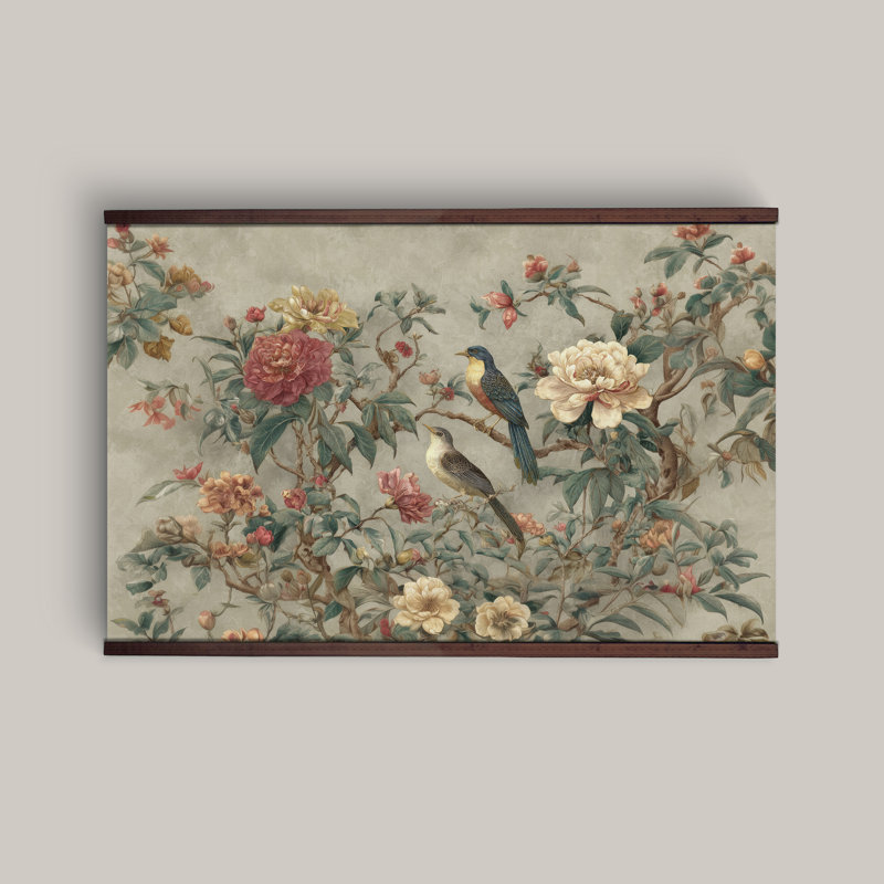Vintage William Morris Floral Print, Sage Botanical Extra Large Wall Hanging, Ready to Hang Décor, 40" H x 60" W