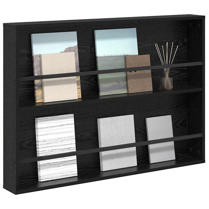 Wood Magazine Rack, Black