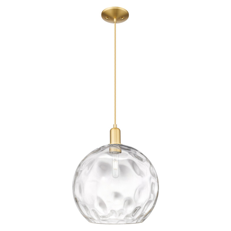 Mini-luminaire suspendu 1 lumière Arcadia, Or satiné, H 12,13 po x l 13 po x P 13 po