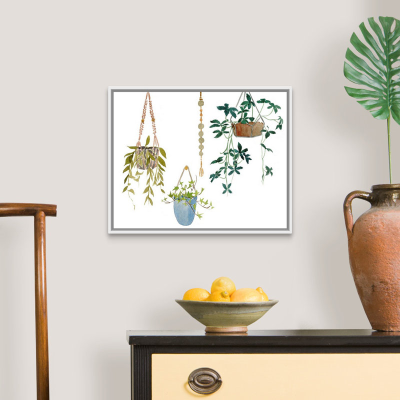 «Hanging Greens I», art mural sur toile, H 18 po x l 22 po, Toile avec cadre blanc