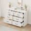 Table de chevet moderne à 6 tiroirs avec rangement - Armoire compacte pour la chambre à coucher, le salon ou le bureau-1086369511