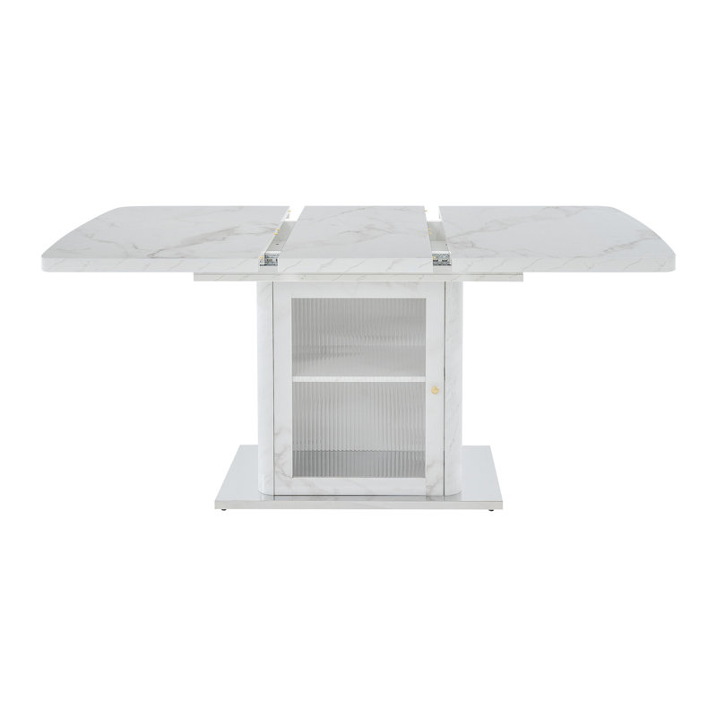 47.24"-63"Modern Rectangle Dining Table(Only Table), White