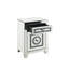 Mirrored Accent Table With Shining Faux Diamonds & 2 Practical Drawers Spacious - Metal + Synthetic Wood, 26"H X 18"W 14"D