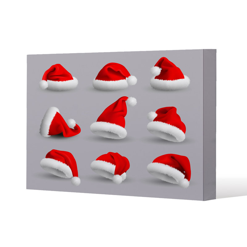 Christmas Objects Laid Out - Wrapped Canvas Print, 41cm H x 41cm W