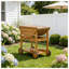Outdoor Acacia Wood Bar Cart with Foldable Tabletop - Teak Finish