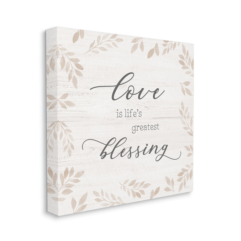 «Love Is Greatest Blessing», Toile tendue, H 24 po x l 24 po x P 1,5 po