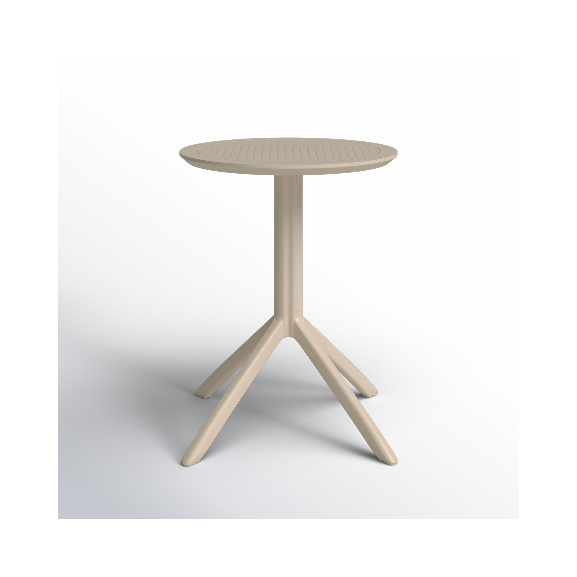Plastic/Resin 2 - Person Round Table, Taupe, 29.5" H x 23.6" W x 23.6" L
