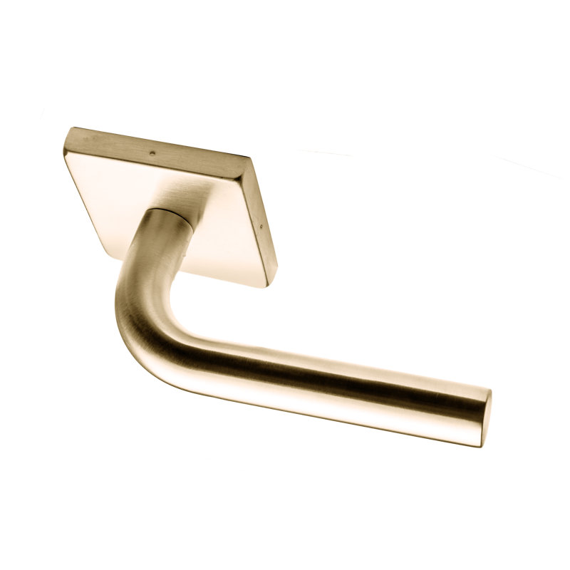 Leaf Collection Curved Lever, Satin Brass, Double Dummy