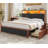 Fluted Design Bed with Bookcase and Drawers-651966788-651966842