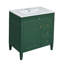 Meuble-lavabo de 30 po avec lavabo en céramique de style moderne, 3 tiroirs, organisateur de porte d'armoire, glissières de tiroir en métal lisse et pieds romains exquis pour le tiroir à 2 pointes décoratives, poignée texturée et solide