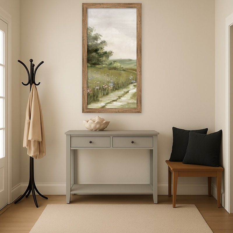 " Path Through Tranquil Fields No. 1 " by Luna Mavis, 24 x 44, Owl Brown Narrow