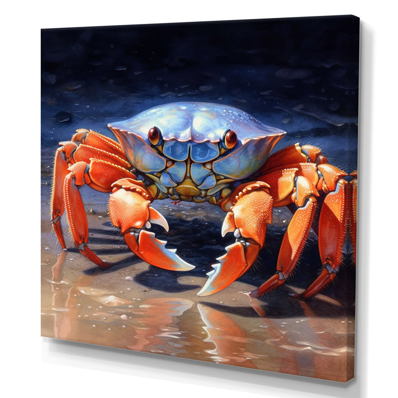 Crab Beachcombers V sur toile, Toile tendue, H 30 po x l 30 po x P 1 po