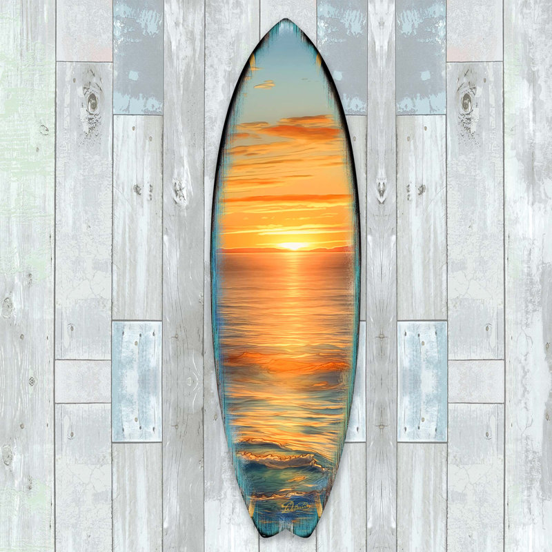 Décoration murale bord de mer Golden Waves, H 24 po x l 7 po x P 1 po
