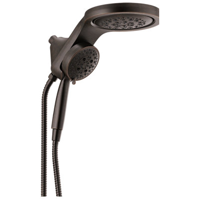 Pomme de douche double à 5 jets et douche à main avec H2Okinetic 2,5 GPM HydraChoice Hydrorain