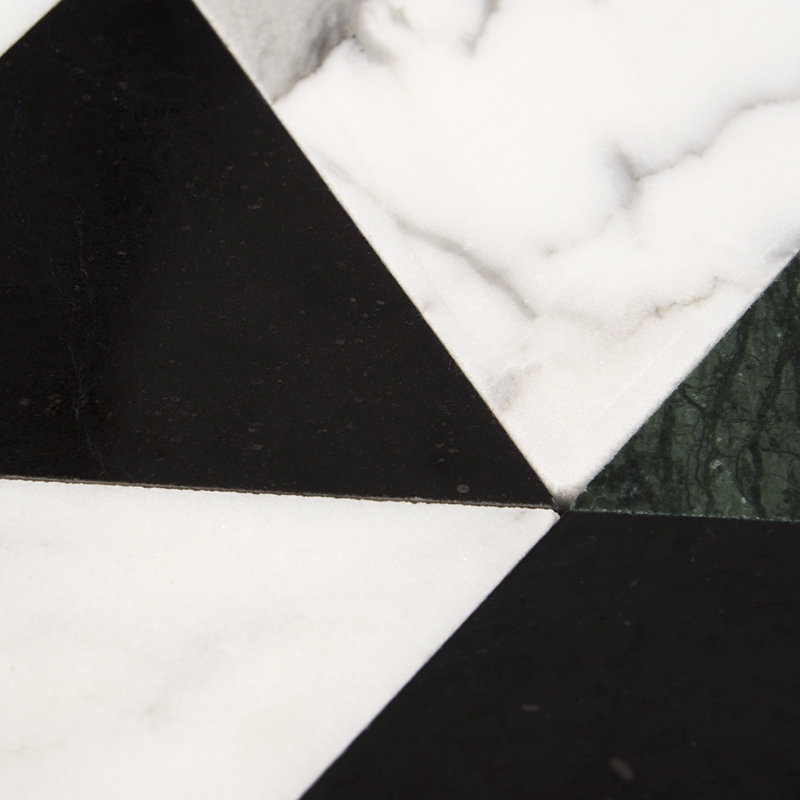 Prisma 7.75" x 13.5" Geometric Marble Mosaic Wall & Floor Tile (0.73 Sq. Ft. / Sheet), Dark Green