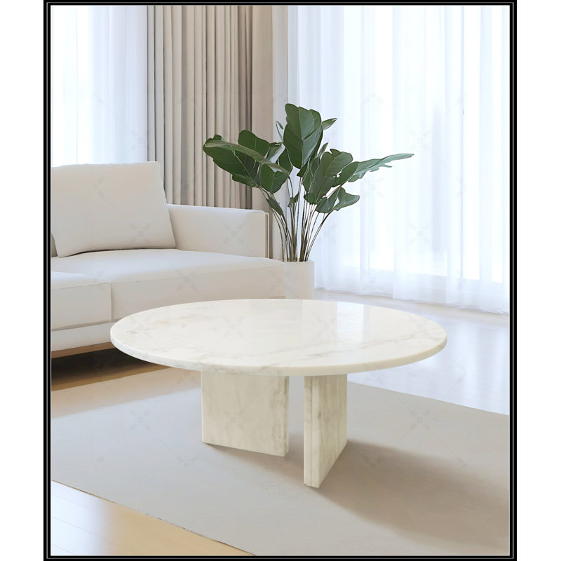 Table basse blanche en marbre naturel, Blanc