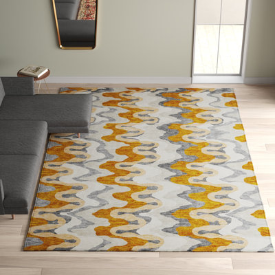Mahaney Washable Abstract Indoor / Outdoor Rug