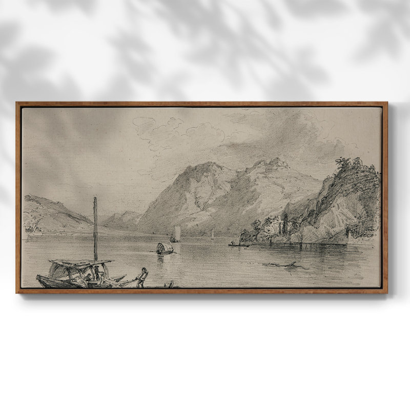 Série abstraite - CMLV - Toile tendue avec châssis encadré - Prêt à être accroché, H 21 po x l 41 po, Noyer