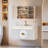 36" Floating Bathroom Vanity Set With Led Lighting, Wall-Mounted Mirrored Medicine Cabinet With Large Storage For Bathroom, White