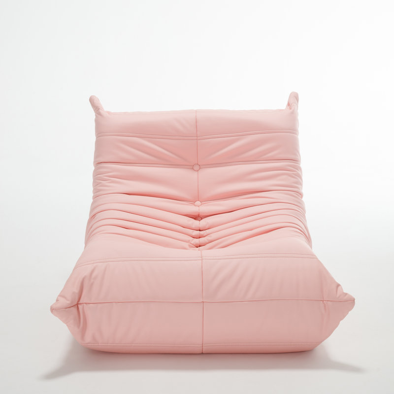 Fauteuil à billes en mousse mémoire, Similicuir rose