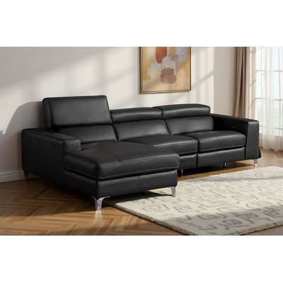 Rennes Upholstered Power Reclining L-Shaped Sectional Left Hand Facing