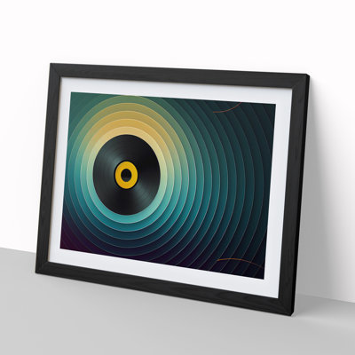 Sculptured Vinyl Record Abstract - Single Picture Frame Print
