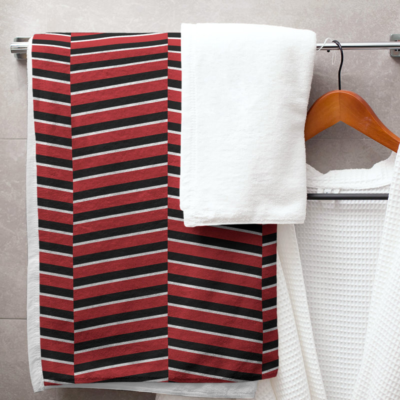 Jaya Bath Towel, Red/Black