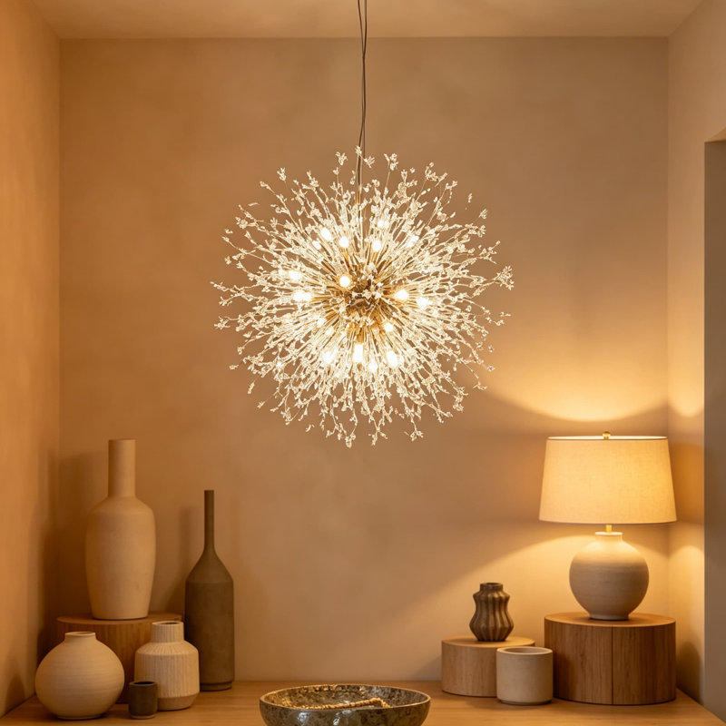 Plafonnier moderne semi-encastré en cristal Dandelion