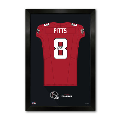 Chandail encadré rouge de Kyle Pitts (Atlanta Falcons, 2008), 35,5 x 51 cm (14 x 20 pouces).