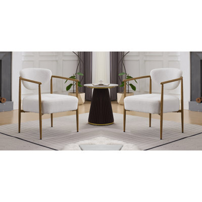 Chaise de salle à manger en velours blanc, chaise de salon, chaise de chambre à coucher 2 ensembles