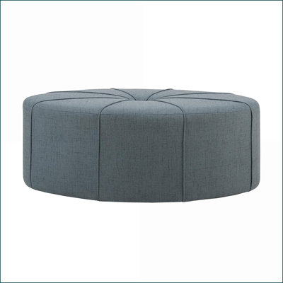 Ottoman, Modern 48.5" Large Cocktail for Living Room, Navy Blue | Solid Wood Frame