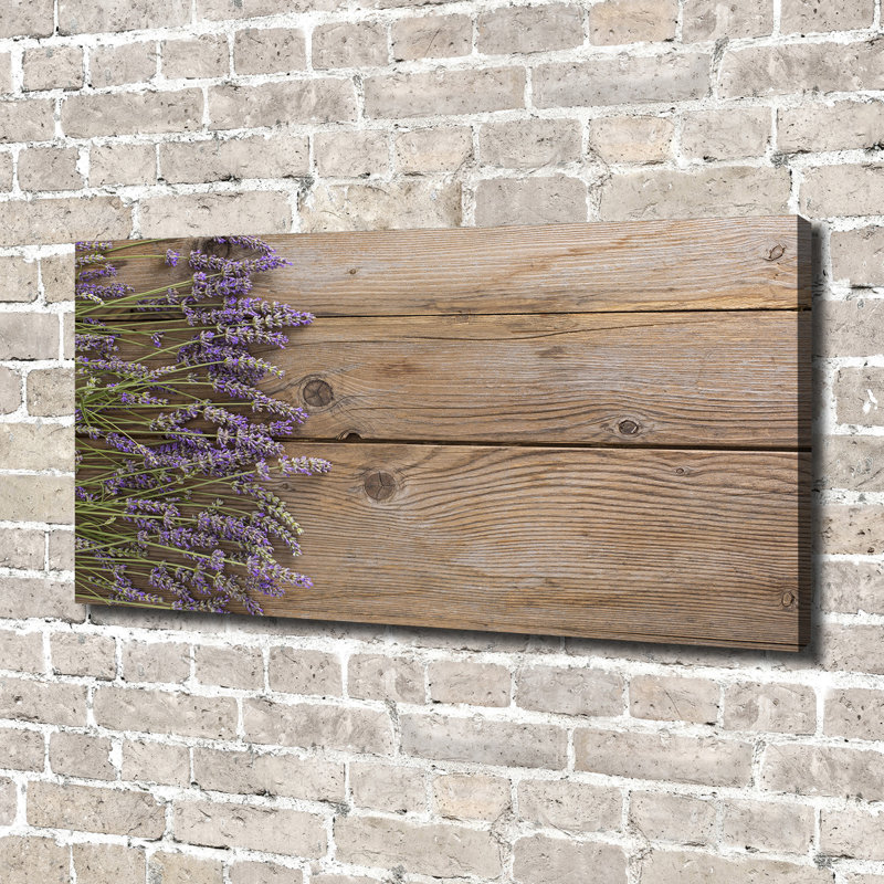 Lavender On The Wood - Wrapped Canvas Print