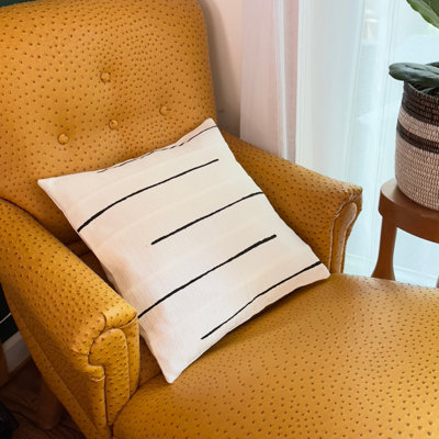 Housse de coussin géométrique en coton